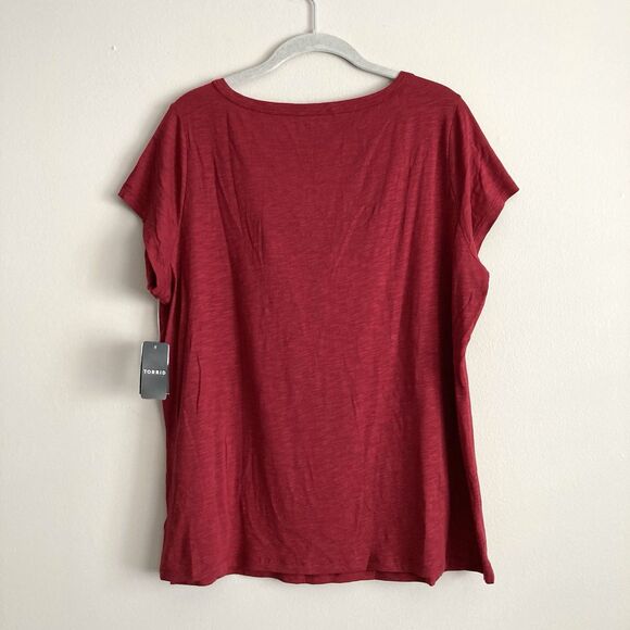 Torrid Womens Plus Red Classic Fit Short Sleeve T-Shirt Size 1X NWT Casual - Picture 6 of 10